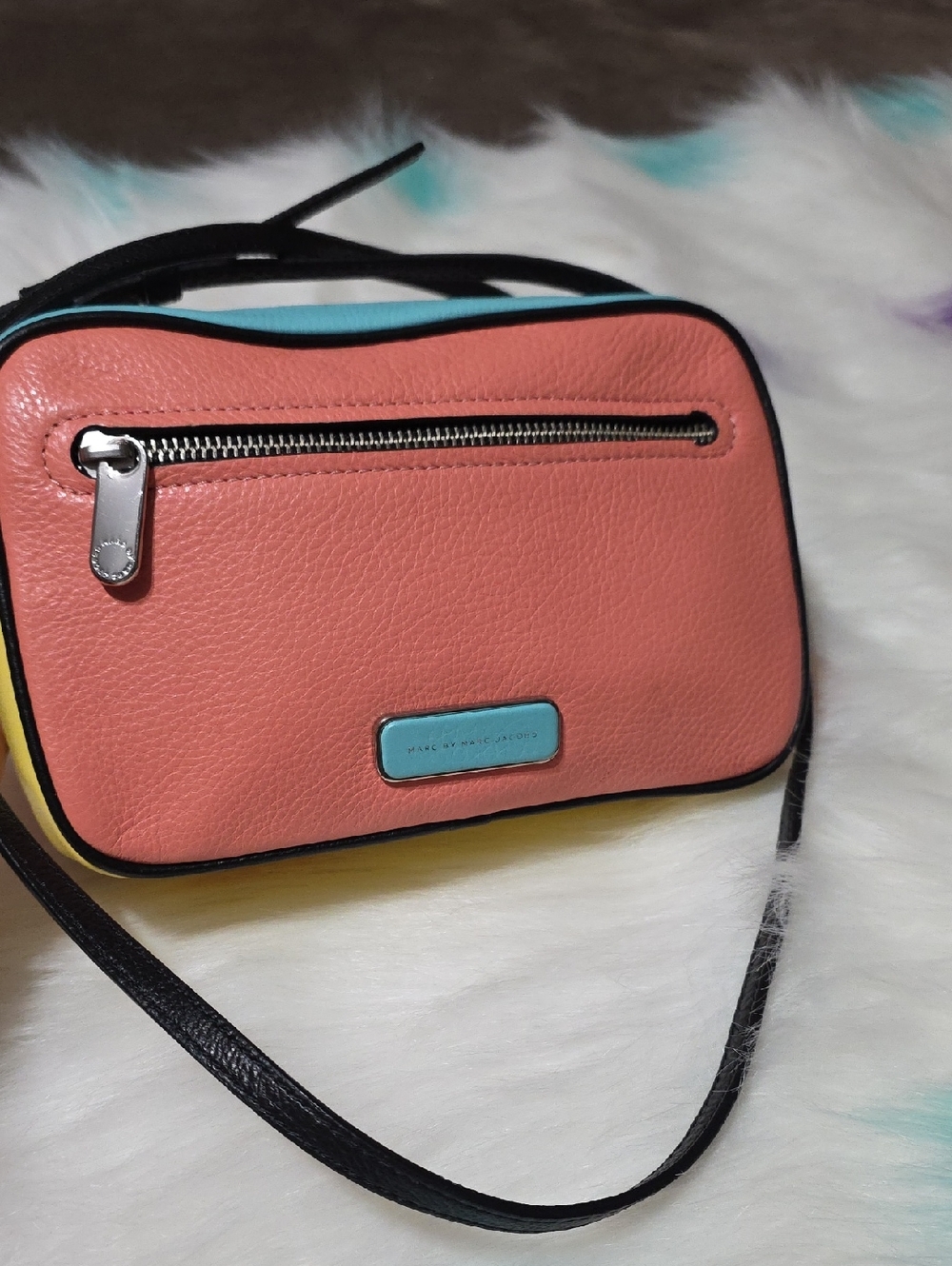 Marc by Marc Jacobs Coral Crossbody with Turquoise and Black Trim